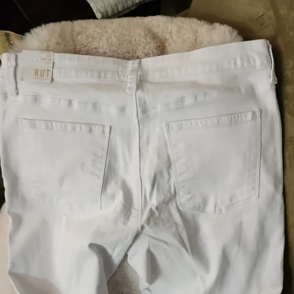 NWT Kut from the Kloth Women's High Rise Flare Leg White Jeans-Size 14 - Picture 5 of 6